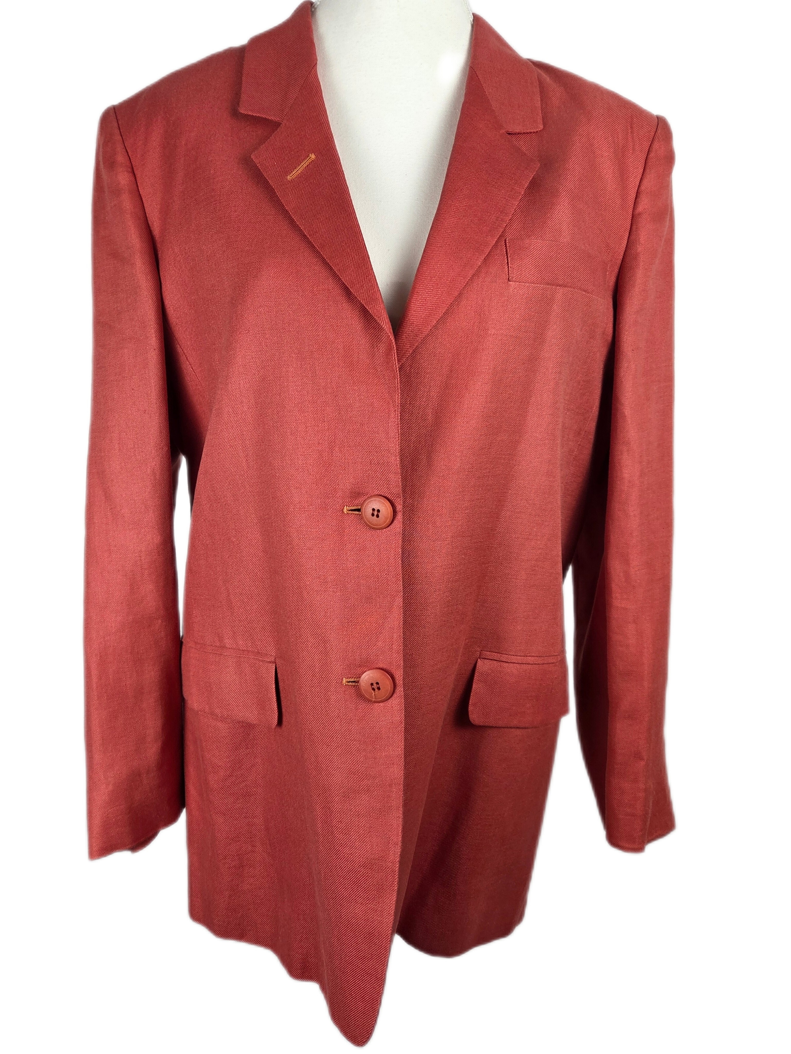 Vintage Weekend By Max Mara Linen Longline Blazer